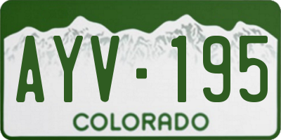 CO license plate AYV195
