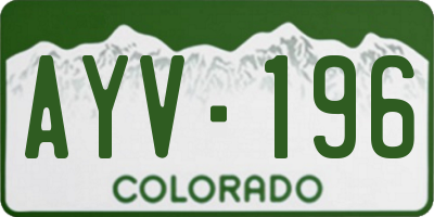 CO license plate AYV196