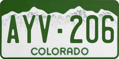 CO license plate AYV206