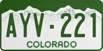 CO license plate AYV221