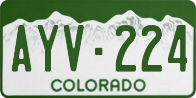 CO license plate AYV224