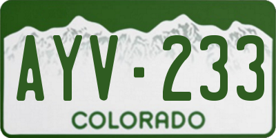 CO license plate AYV233