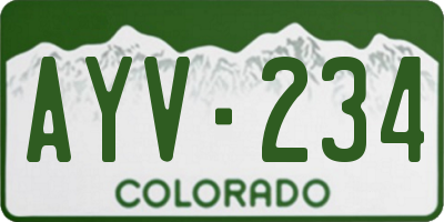 CO license plate AYV234