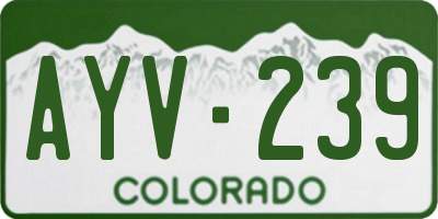 CO license plate AYV239