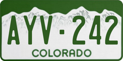 CO license plate AYV242