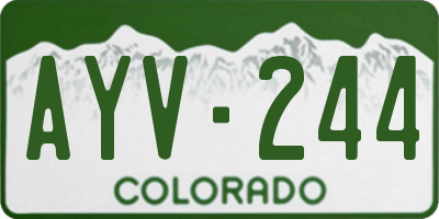 CO license plate AYV244