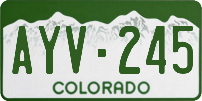 CO license plate AYV245