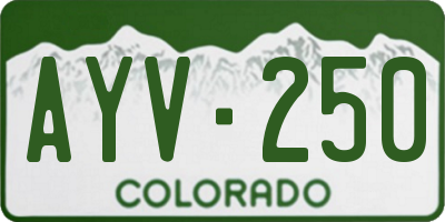 CO license plate AYV250