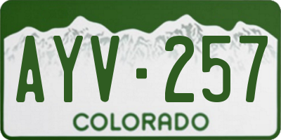 CO license plate AYV257