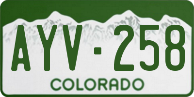 CO license plate AYV258