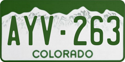 CO license plate AYV263