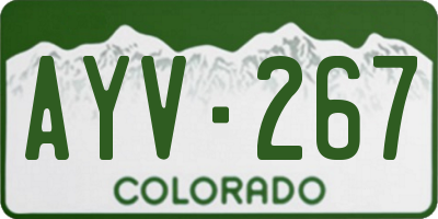 CO license plate AYV267