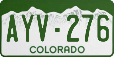 CO license plate AYV276