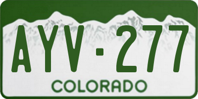CO license plate AYV277
