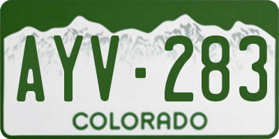 CO license plate AYV283