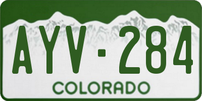 CO license plate AYV284