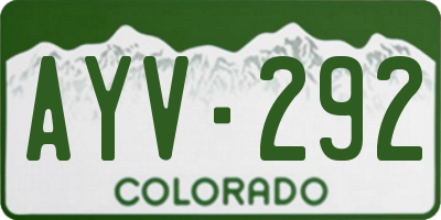 CO license plate AYV292