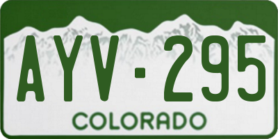 CO license plate AYV295