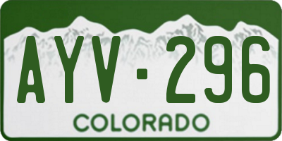 CO license plate AYV296