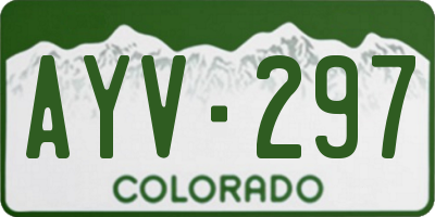 CO license plate AYV297
