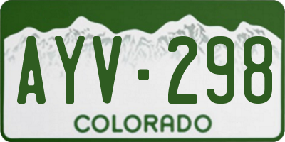 CO license plate AYV298