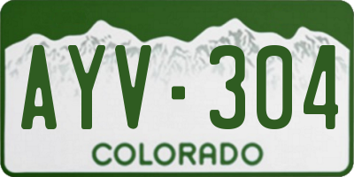 CO license plate AYV304