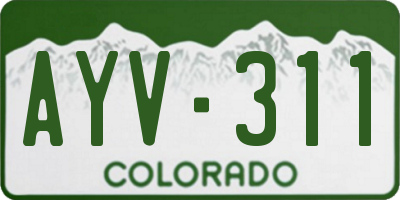 CO license plate AYV311