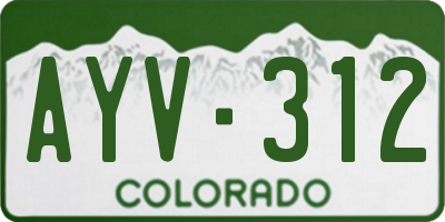 CO license plate AYV312
