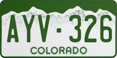 CO license plate AYV326