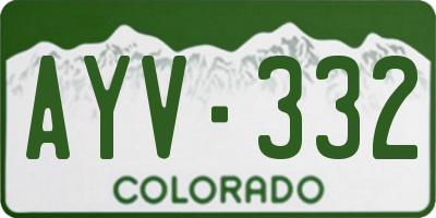 CO license plate AYV332