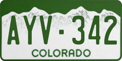 CO license plate AYV342