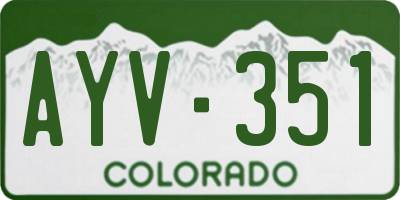 CO license plate AYV351