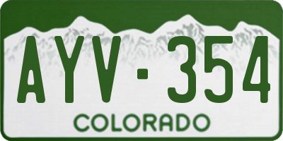 CO license plate AYV354