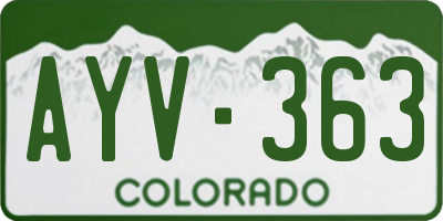 CO license plate AYV363