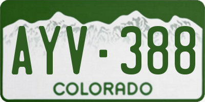 CO license plate AYV388