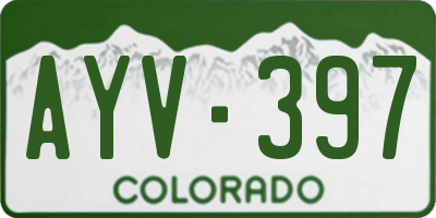CO license plate AYV397