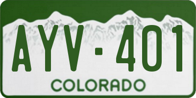 CO license plate AYV401