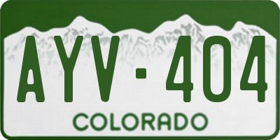 CO license plate AYV404