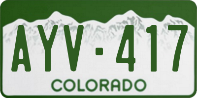 CO license plate AYV417