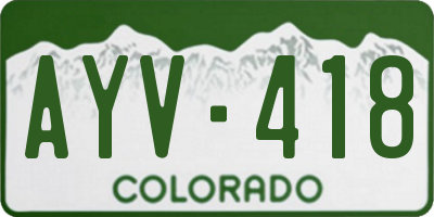 CO license plate AYV418