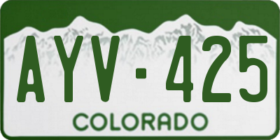 CO license plate AYV425
