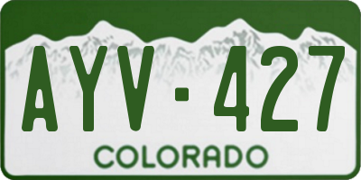 CO license plate AYV427