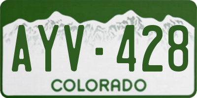 CO license plate AYV428