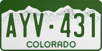 CO license plate AYV431