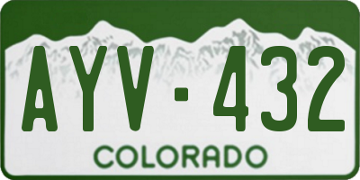 CO license plate AYV432