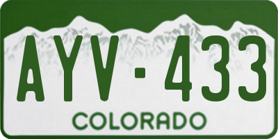 CO license plate AYV433
