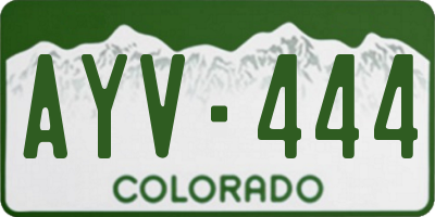 CO license plate AYV444