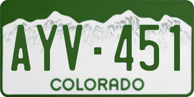 CO license plate AYV451