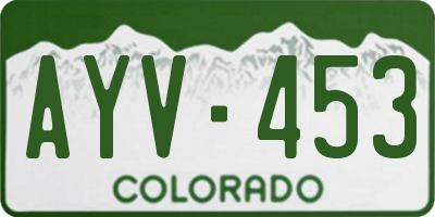 CO license plate AYV453