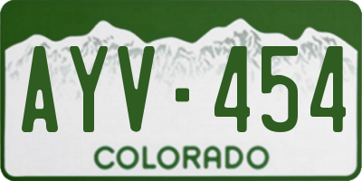 CO license plate AYV454